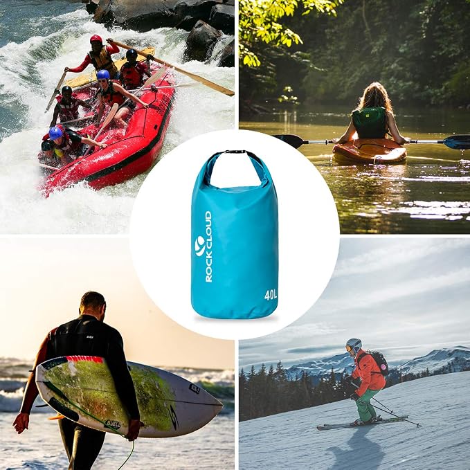 ROCK CLOUD Dry Bag Waterproof 30L Dry Sack for Kayaking Rafting Boating Beach Surfing Swimming Canoe Camping Hiking Fishing Ski, Yellow