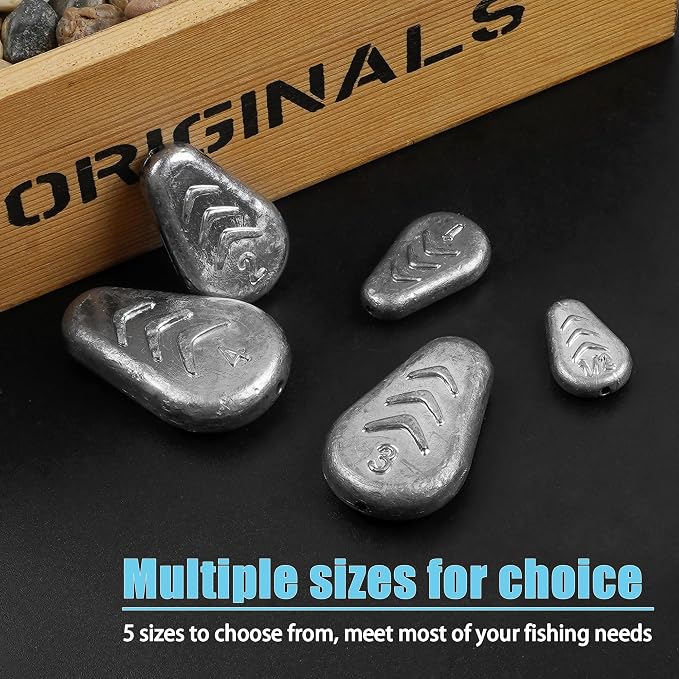 5/10 Pack No Roll Sinker Lead Fishing Weights Catfish Sinkers Coin Disc Weight Snagless Flat Inline Sinker for Catfishing Rig Bank River Surf Fishing Saltwater
