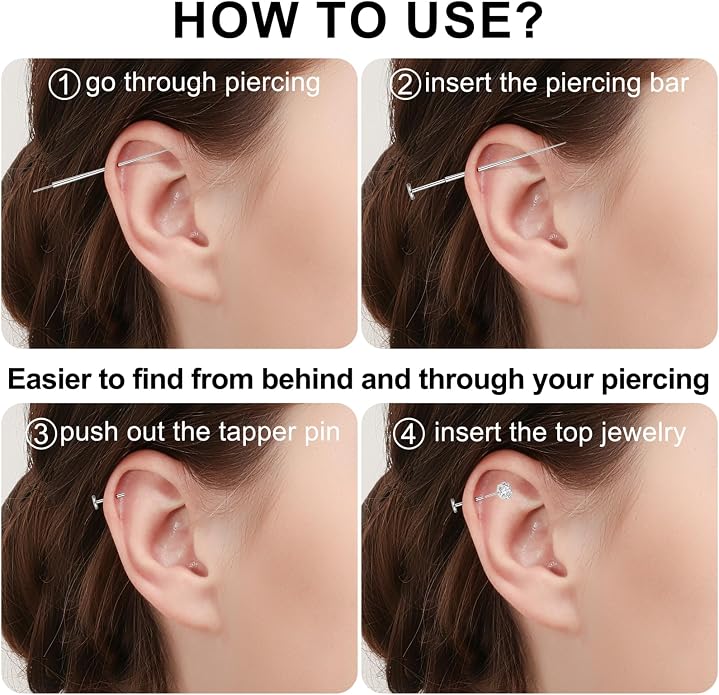 Uni-J Piercing Taper Ball Grabber Tool for Changing Jewelry - 14G 16G 18G 20G Threadless/Internal thread/External Thread Stretching Kit for Ear/Nose/Navel/Nipple/Lip/Eyebrow/Tongue