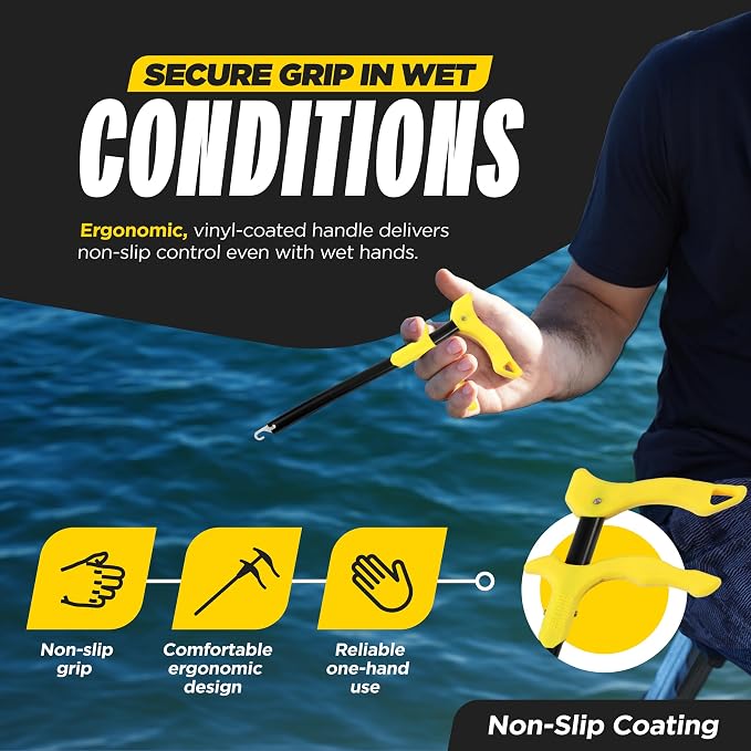 Beyond Fishing Hook Remover Tool - 10.5 Inch Long-Reach Fish Dehooker with T-Handle Grip, Corrosion-Resistant Hook Remover for Freshwater & Saltwater Fishing
