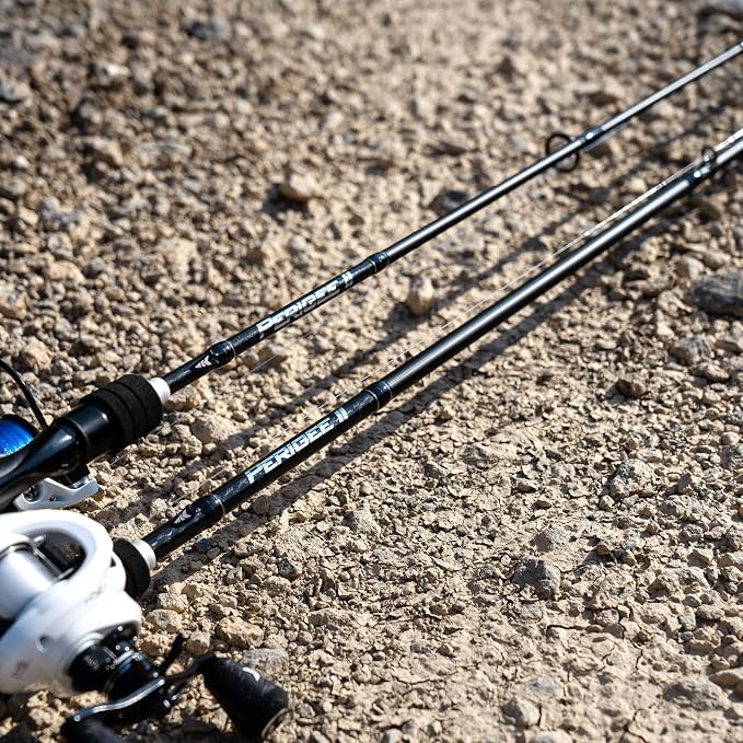 KastKing Perigee II Spinning & Casting Fishing Rods, Fuji O-Ring Line Guides, 24 Ton Carbon Fiber Casting and Spinning Rods - Two Pieces,Twin-Tip Rods