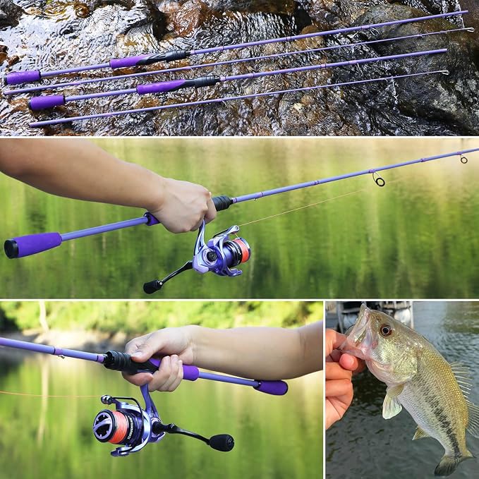 Sougayilang VoidFlare Performance Spinning & Casting Fishing Rod, Lightweight IM6 Graphite with Hook Keeper, EVA Grip