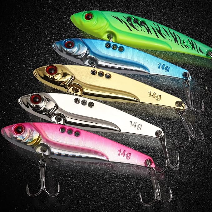 Dovesun 15/20pcs Fishing Spoon Lures Fishing Bait Trout Bass Fishing Lure for Bass, Crappie, Trout Walleye 1/5oz 1/4oz 3/8oz 1/2oz