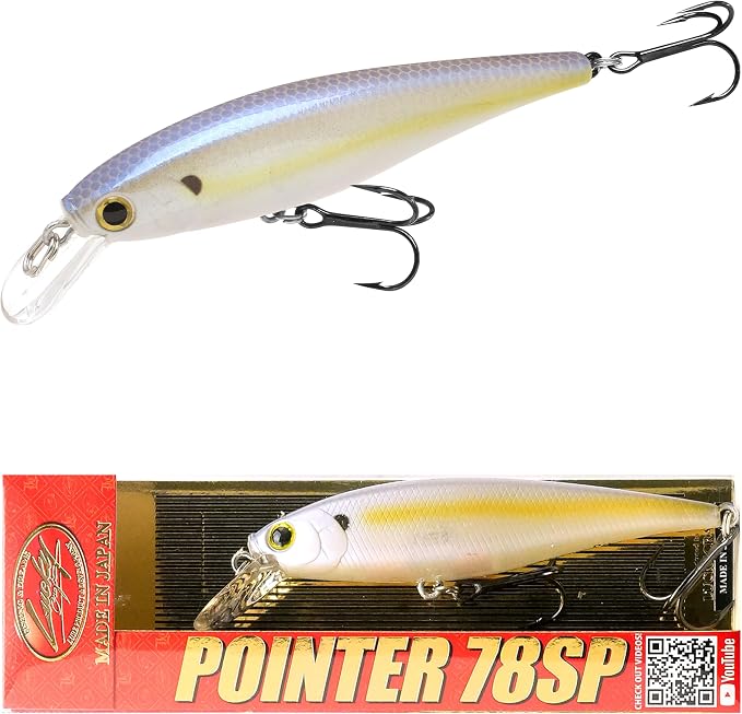 LUCKY CRAFT Pointer 78SP Fishing Lures, 3” Jerkbait Freshwater Bass & Trout Lures, Suspending 4ft–5ft Depth, Jerkbait with Walk-the-Dog Action, Precision Bass Fishing Gear and Accessories