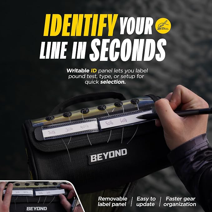 Beyond Fishing Line Storage Bag – Tangle-Free Line Management Bag with Built-In Dispenser, Fishing Spool Bag with Writable ID Panel