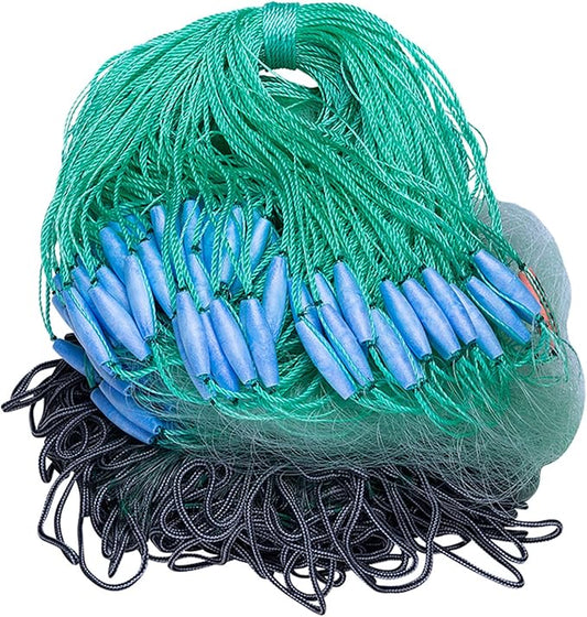Depth 16ft Anti-Winding 3 Layers Fishing Net Wrapped Rope Lead Sinker Length 262ft Gill Net for Fishing Survival