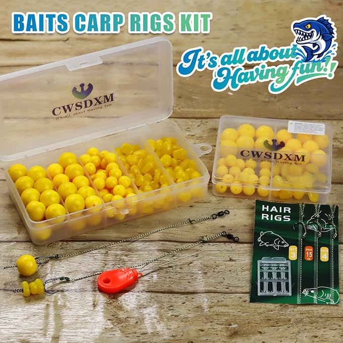 CWSDXM Carp Fishing Hair Rigs Baits Carp Rigs Kit Fishing Equipment Accessories 70pcs/206pcs