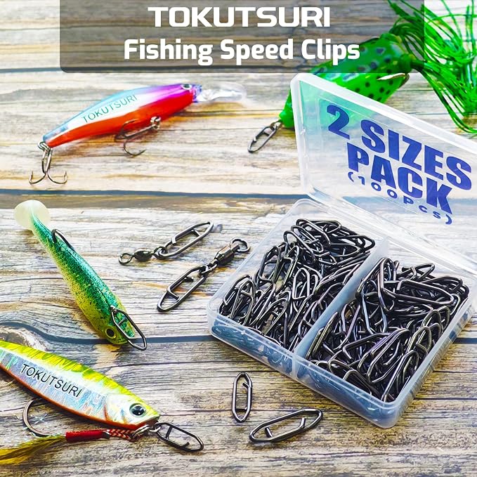 Fishing Quick Change Clips Speed Clips Crankbaits Quick Snaps Fishing Speed Power Clip Stainless Saltwater Freshwater 100pcs Black