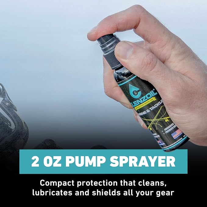 CLENZOIL Marine & Tackle - Fishing Gear Oil Lubricant - for Fish Care Reels, Boat Motors, Downriggers & More - Easily Oils Applicator