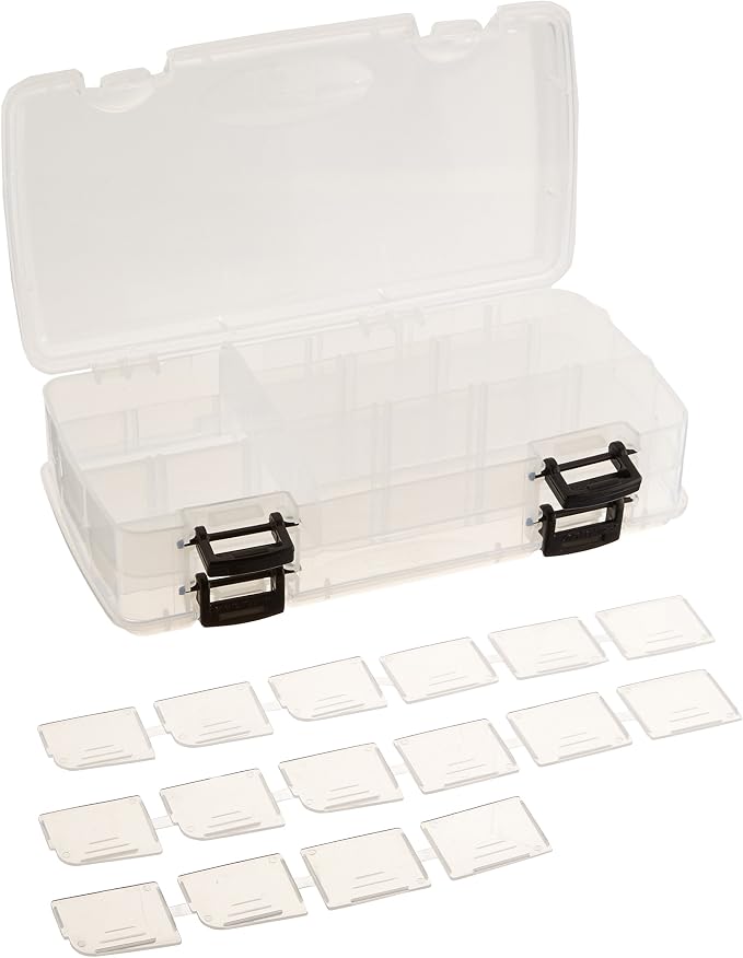 Plano Adjustable Double-Sided StowAway Tackle Box Premium Tackle Storage, Plastic, Multicolor