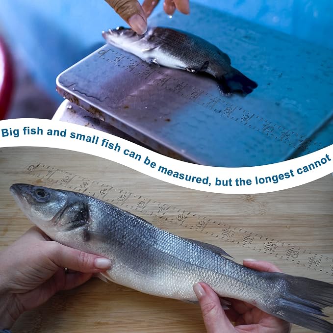 4 Pieces 40 Inch Fish Rulers Fish Measuring Tape Sticker for Boat Transparent Waterproof Adhesive Ruler Tape Fishes Measure Board for Fishing Accessories(Black)