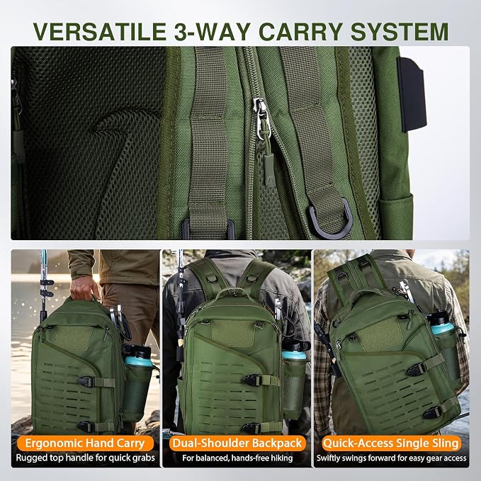 Goture Fishing Kits for Adult,Fishing Pole and Reel Combo, OpenSide Fishing Sling Tackle Storage Bag with 3 Tackle Boxes,Gift for Men