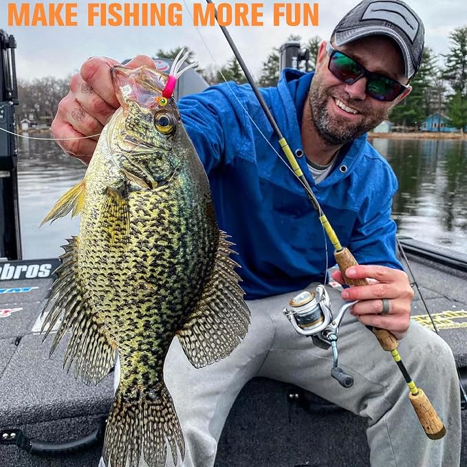 Dovesun Crappie Jig Heads for Fishing Underspin Jig Heads for Crappie Walleye Bluegill Ice Fishing 20pcs/25pcs 1/32oz, 1/16oz, 1/8oz