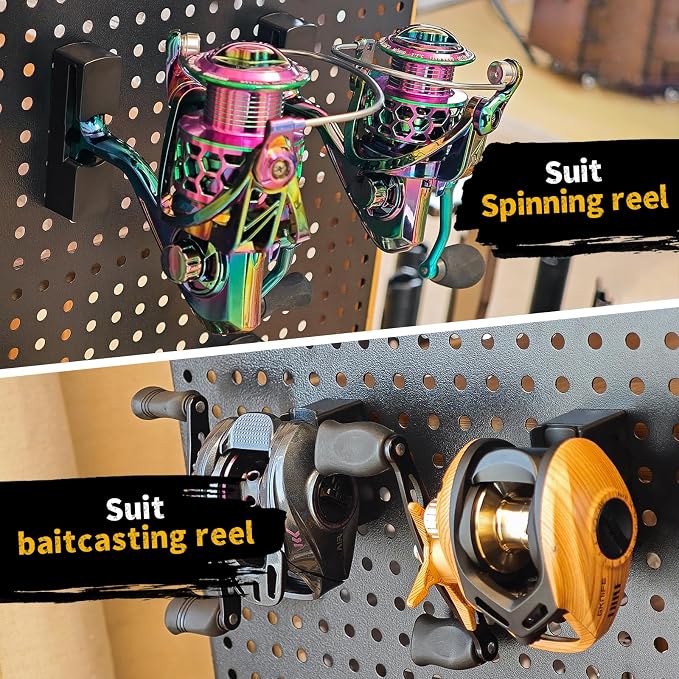 Spinning Fishing Reel Holder Reel Storage Holder Fishing Reel Wall Mount Rack (Spinning Reels, 6)