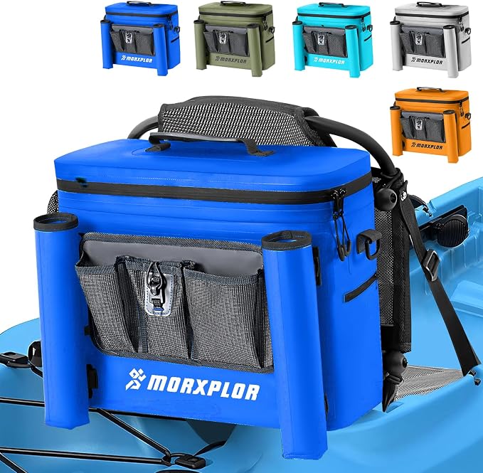 MORXPLOR Kayak Cooler,Waterproof Kayak Seat Back Cooler for Kayaking,Kayak Accessories Cooler Bag,Protable Ice Chest,Beach Cooler,Travel Cooler for Camping or Lunch Bag