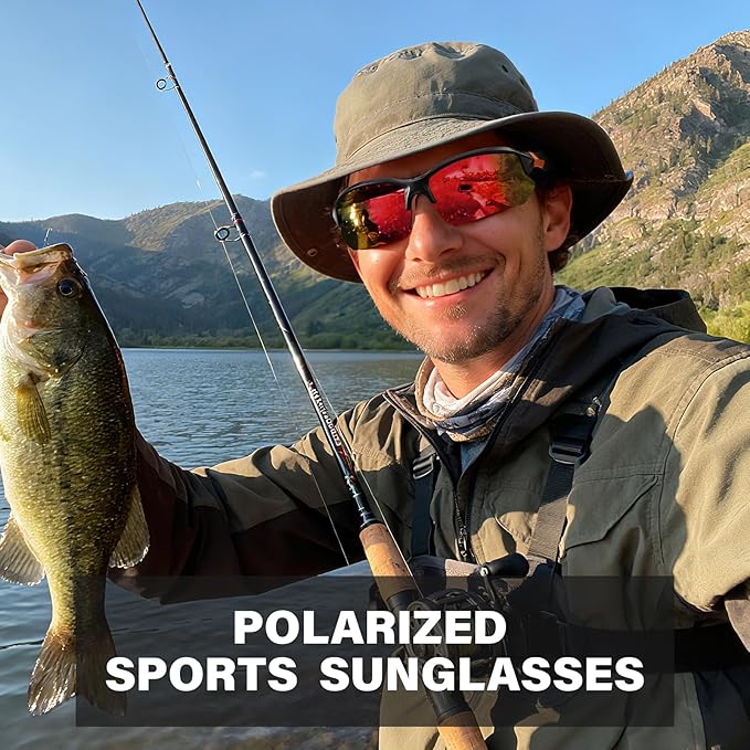 Sports Polarized Sunglasses for Men Cycling Running Fishing UV Protection Sun Glasses Lightweight Half Frame Goggles