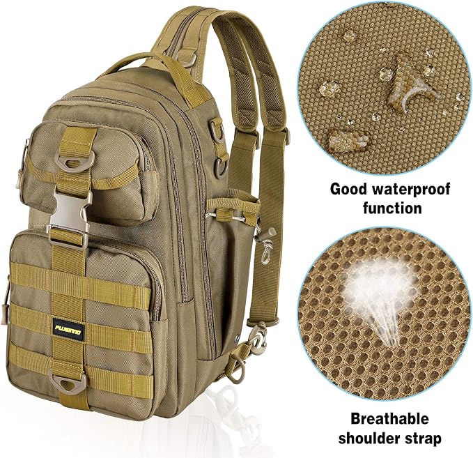 PLUSINNO Fishing Backpack Tackle Bag, Water-Resistant Backpack with Rod Holder, Ideal Gifts for Men