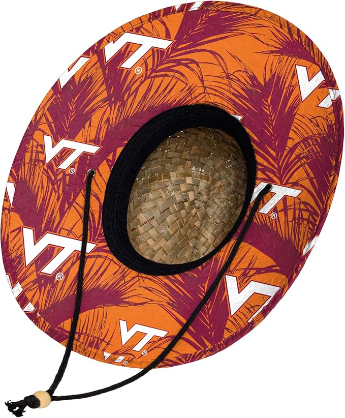 FOCO Men's NCAA College Team Logo Floral Straw Sun Hat