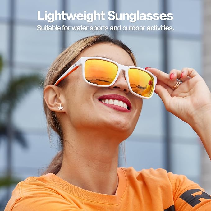 Jefoo Polarized Fishing Sunglasses for Men Women Kayaking Surfing Driving Lightweight Sports Sun Glasses UV Protection