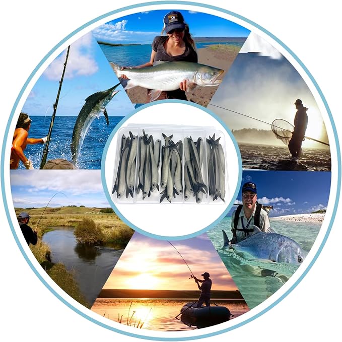 Fishing Soft Plastic Lures, Paddle Tail Swim Baits for Bass Fishing,Paddle Tail Swimbaits for for Bass Trout Walleye Lures, 30/50pcs Soft Plastic Baits with Box