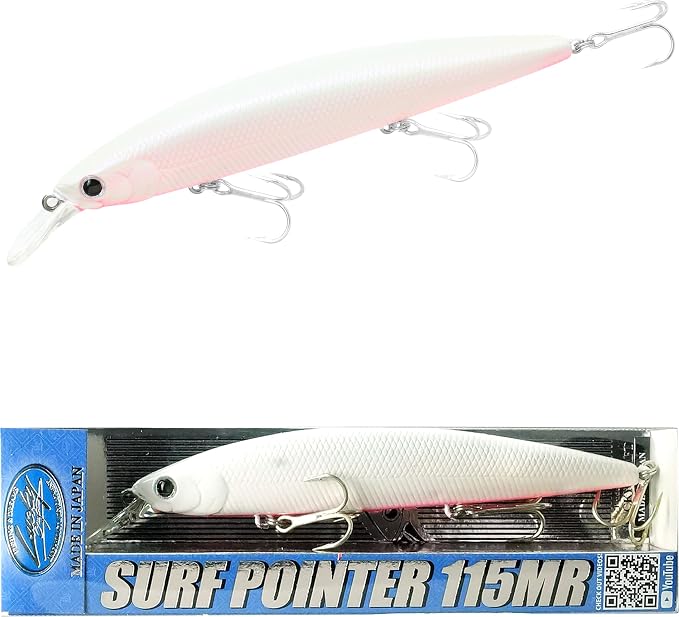 LUCKY CRAFT Surf Pointer 115MR Saltwater Fishing Lures for Halibut and Stripped Bass, Long Casting Jerkbait, Sinking Surf Fishing Gear, Fish Accessories for Tackle Box