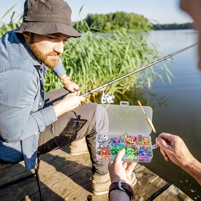 Vinsot Crappie Jig Heads 1/4oz 1/8oz 3/8oz 1/16oz 1/32oz Fishing Jig Hooks Simulation Fish Eye Ball Hook Bulk for Crappie Bass Trout Lures Gift