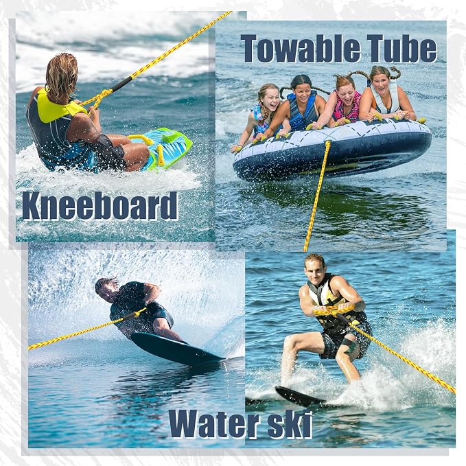 Boat Tow Rope 60ft 3-6K, Floating Ropes for Towable Tubes Accessories