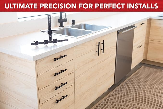 True Position Tools PRO Cabinet Hardware Jig - Install Drawer Front Handles and Knobs Faster - Made in USA - Hand Calibrated
