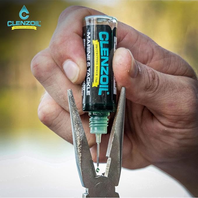 CLENZOIL Marine & Tackle - Fishing Gear Oil Lubricant - for Fish Care Reels, Boat Motors, Downriggers & More - Easily Oils Applicator
