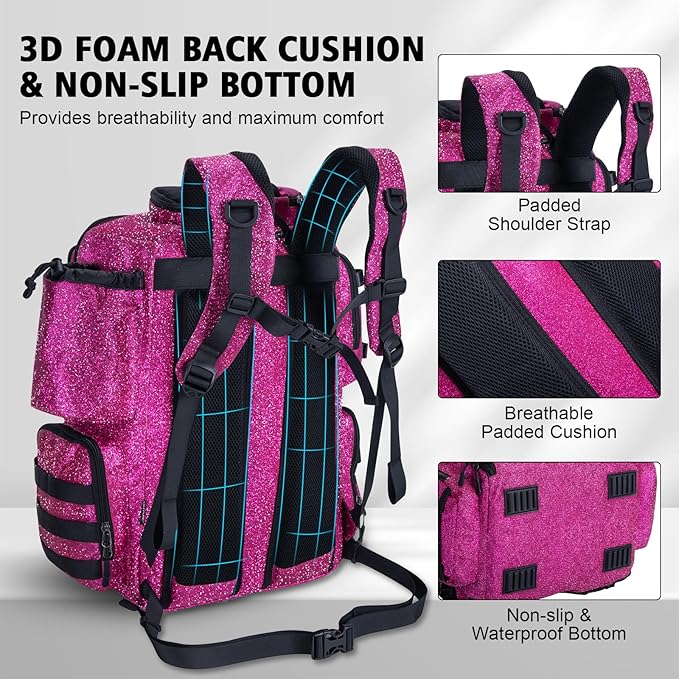 Goture Fishing Backpack with 4 Tackle Boxes,900D Water-Resistant Tackle Backpack with Rod Holders,45L Large Fishing Bag Storage Gear Tackle Bag with Rain Cover,Lure Pockets for Travel Camping Hiking