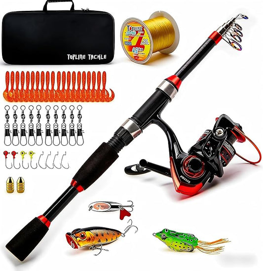 Collapsible Fishing Rod and Reel Combo, BalanZze Telescopic Fishing Rod with Spinning Reel, Portable Collapsible Fishing Pole Kit for Saltwater and Freshwater – Ideal Fishing Gift