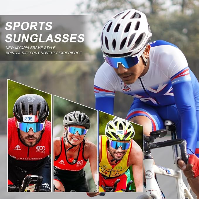 Polarized Sports Sunglasses for Men and Women,Fishing Cycling Mountain Bike Baseball Sunglasses with UV Protection