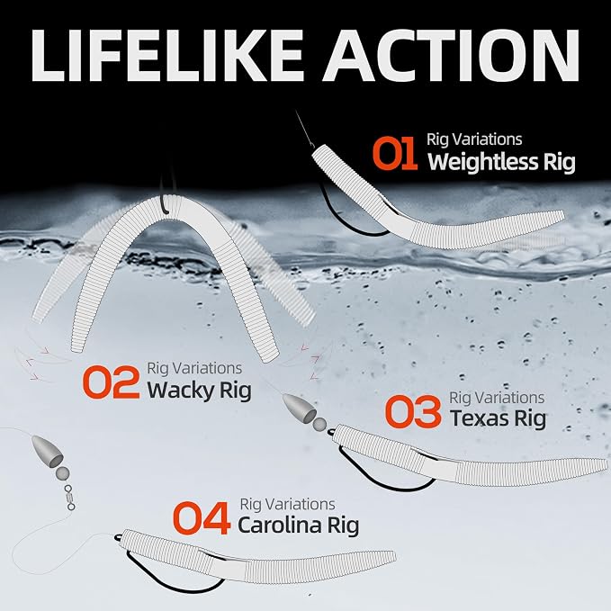 Soft Fishing Worm 100PCS, 3/4/5/6" Mega Value Pack Senko Style Soft Lures for Bass, Plastic Worm Stick Baits, Multicolor, Cost-Effective Fishing Gift