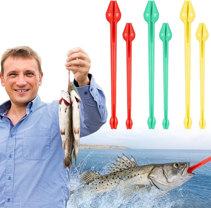 RoundFunny 6 Pcs Fish Hook Remover Tool Plastic Snelled Hook Disgorger Portable Unhook Extractor Tool for Fishing Gear Accessories