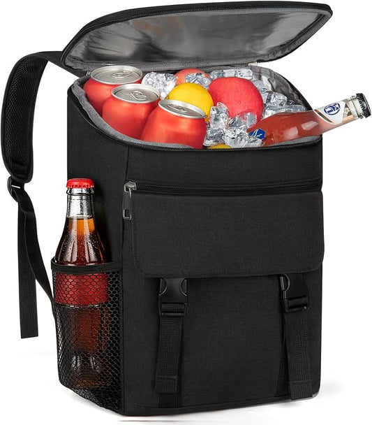 Cooler Backpack- 50 Cans Insulated Backpack Cooler for Men & Women Portable Leak Proof Lunch Backpack Cooler Bag Backpack Coolers for Beach Picnic Travel Work Camping Hiking-Black