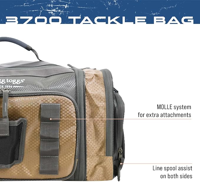FROGG TOGGS Heavy Duty Fishing Tackle Duffle Bag, Solid Brown Elements, 3700