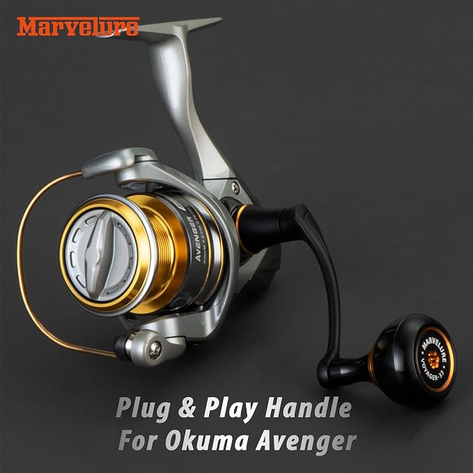 Locked-Type Power Handle (Hexagon Shaft) Compatible for Okuma Ceymar Avenger Inspira Helios Epixor XT Spinning Fishing Reels (Not for Ceymar HD)