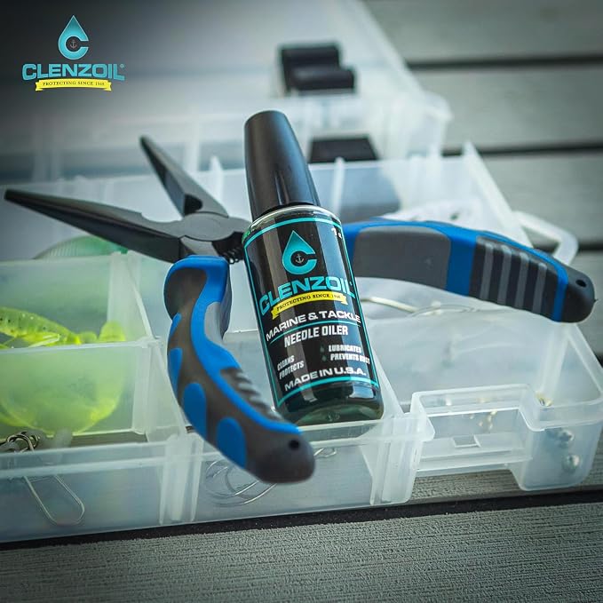 CLENZOIL Marine & Tackle - Fishing Gear Oil Lubricant - for Fish Care Reels, Boat Motors, Downriggers & More - Easily Oils Applicator