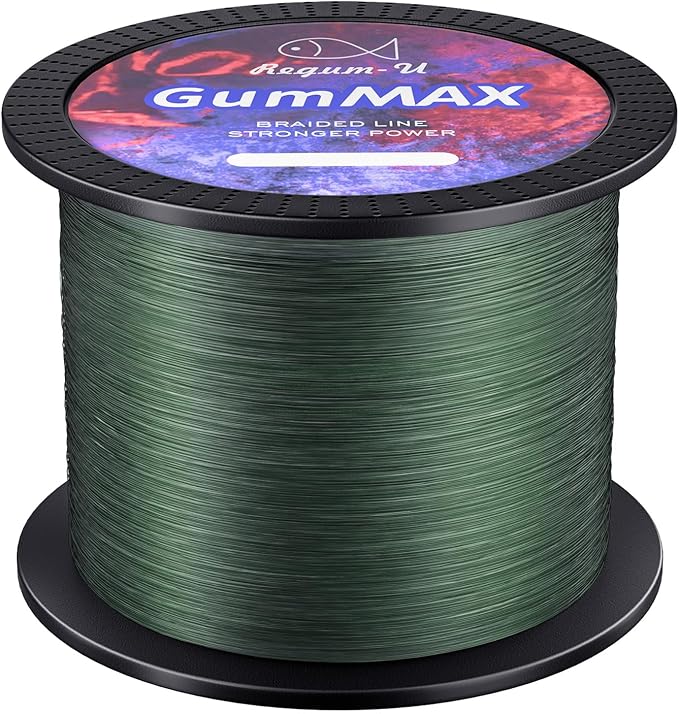 GumMAX 545/1093/1640yds 5-100LB 8X Braided Fishing Line Abrasion Resistant Superline Zero Stretch & Smaller Diameter Confuse & Never Fade in Saltwater and Freshwater