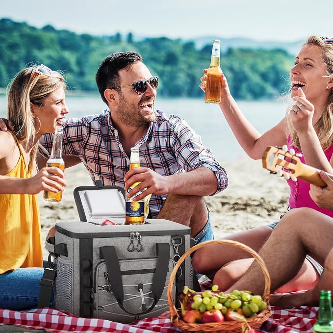 Maelstrom Soft Sided Cooler Bag, 30/40 Can Collapsible Insulated Ice Chest, Large Leakproof Portable Storage for Camping, Travel, Kayaking & Beach