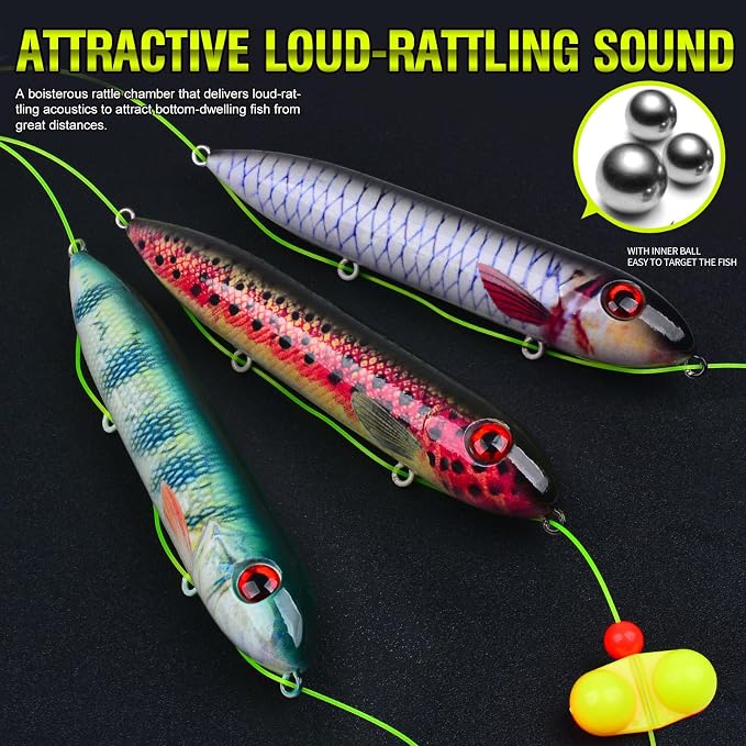 PROBEROS Catfish Fishing Rigs - Bank Fishing Set with 5pcs/Set, 6/0, 8/0, 10/0 Circle Hooks Circle Hooks, High Visibility, Ready to Use Catfish Rigs