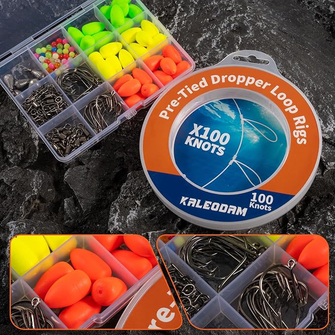 20lb-70lb 100knots Pre-Tied Dropper Loop Fishing Rig, 18" Spacing, 5.5" Loop Size, Ideal for Saltwater & Freshwater Fishing