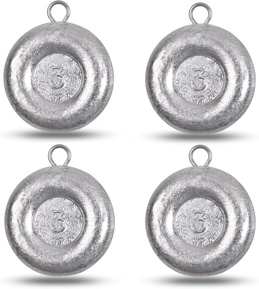 Disc Sinkers Fishing Weights, Coin Fishing Sinkers Weights Saltwater Surf Fishing Weights Bottom Drifting Trolling Catfishing Fishing Sinkers Saltwater Gear Tackle 1oz 2oz 3oz 4oz 5oz 6oz 8oz