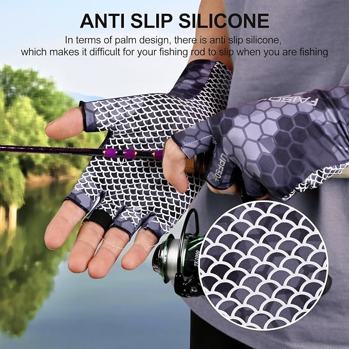 Fly Fishing Gloves Men Sun Sleeves Fingerless UPF Camo Quick-Drying UV Sun Protection for Kayak Rowing Adults Women