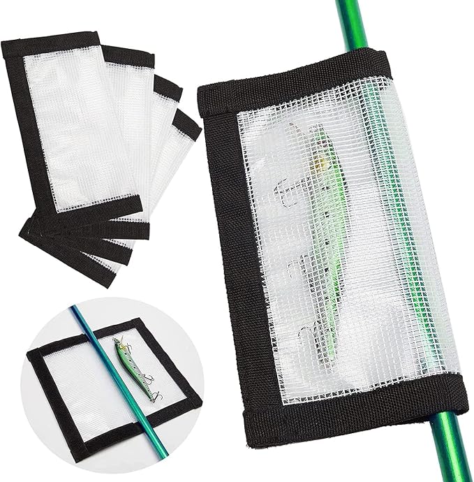 2-8 Pack Fishing Lure Wraps, Resistant Clear PVC Lure Covers for Rod Fabric Hook Protectors