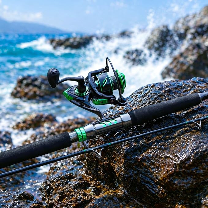 Sougayilang Big Game Spinning Combo – 7ft MH 2-Piece Rod, 33LB Drag, 6.2:1, 12+1 Bearings, 4000 Reel for Catfish, Pike, Carp – Heavy Duty Lake & River