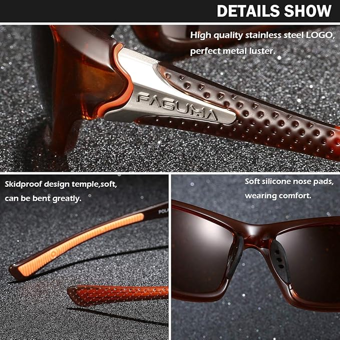FAGUMA Sports Polarized Sunglasses For Men Cycling Driving Fishing UV400 Protection