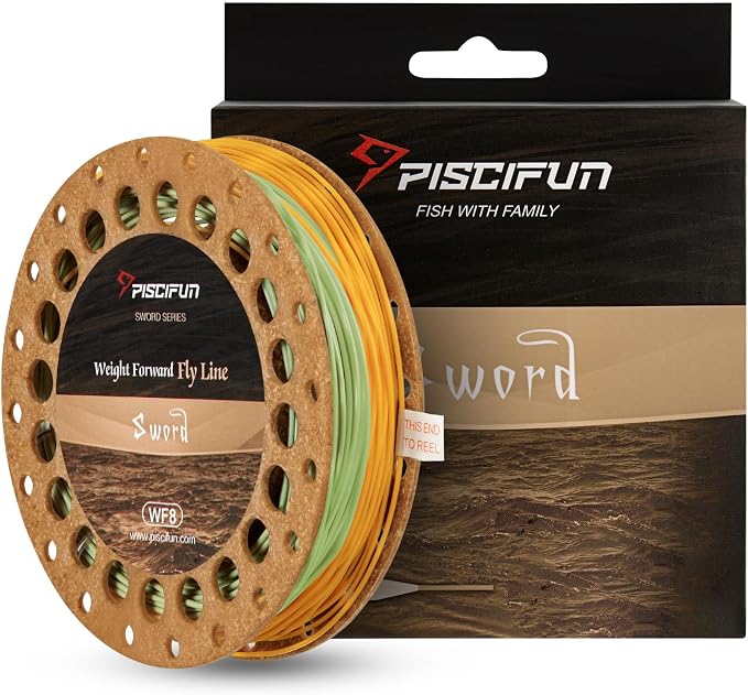 Piscifun Sword Fly Fishing Line with Welded Loop, Weight Forward Floating Fly Line, Available in WF1, WF2, WF3, WF4, WF5, WF6, WF7, WF8, WF9, and WF10 Weights, in Lengths of 90 and 100 Feet