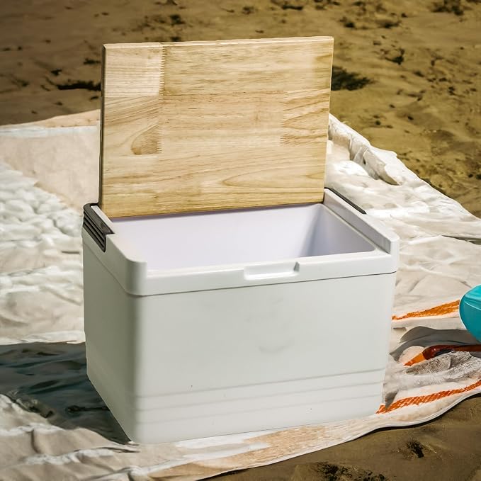 Trademark Innovations 12 Qt. Cooler with Handle, Cutting Board Top, Hard Small Cooler, Side Metal Bracket Holder