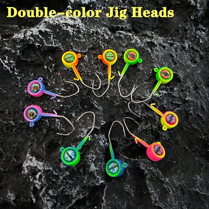 Crappie Jig Heads, 40packs Fishing Jig Heads Hooks Swimbait Jig Head 1/32oz 1/16oz 1/8 oz Fishing Jigs Heads for Crappie Bass Fishing